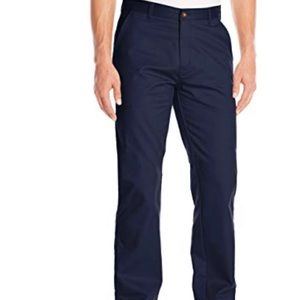 IZOD men’s classic fit flat twill pant navy blue